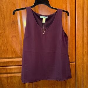 White House Black Market Deep Purple Sleeveless Blouse